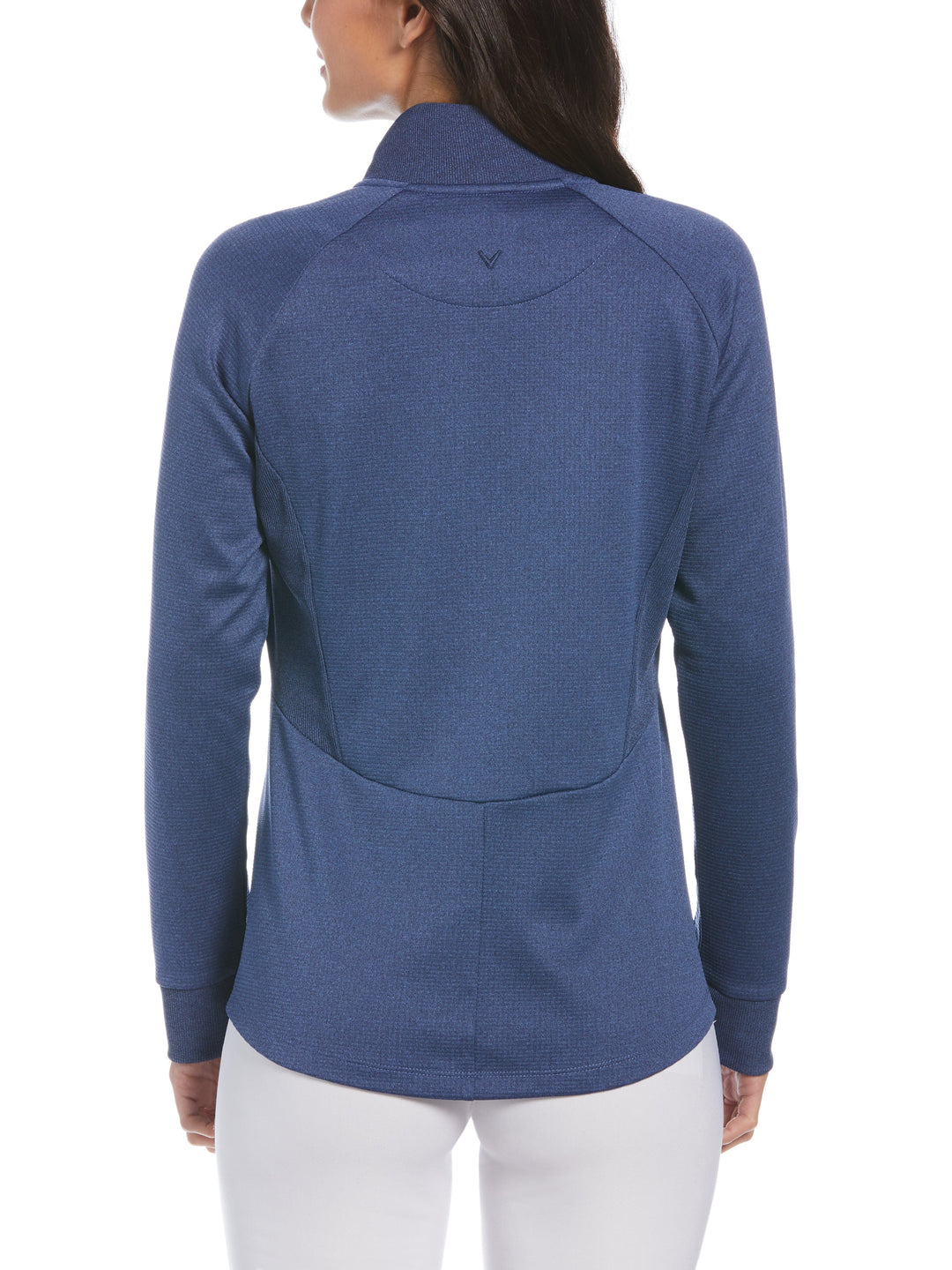 Womens Midweight Waffle Fleece Jumper (Dk Moody Bl Htr) 