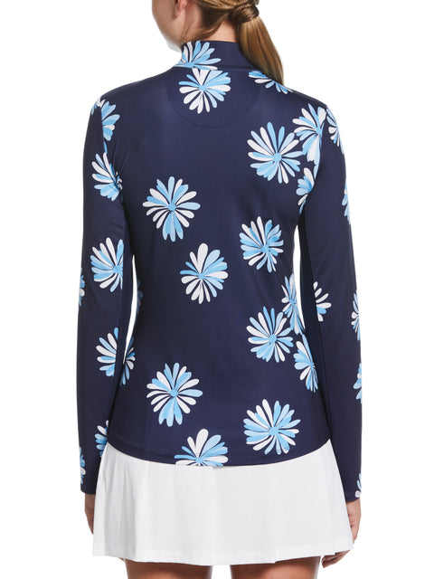 OPEN FLORAL Long Sleeve PRINTED SUN PROTECTION (Peacoat) 