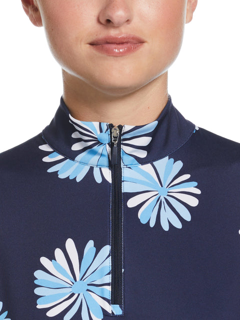 OPEN FLORAL Long Sleeve PRINTED SUN PROTECTION (Peacoat) 