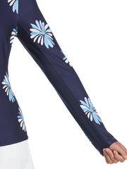 OPEN FLORAL Long Sleeve PRINTED SUN PROTECTION (Peacoat) 