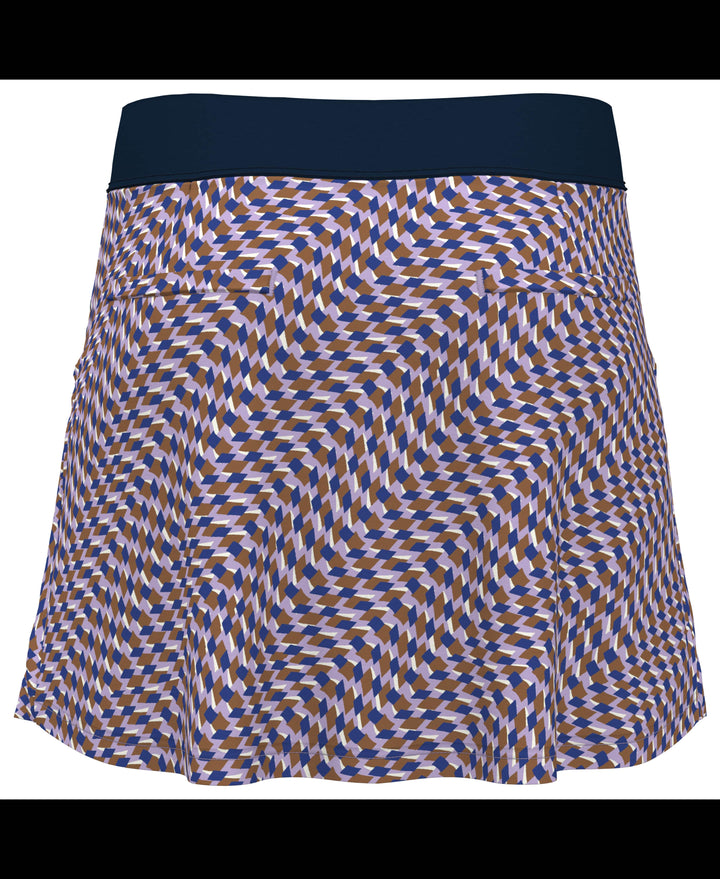 Womens Optical Print Color Block Skort (Black Iris) 