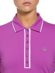 Performance Veronica Short Sleeve Golf Polo Shirt (Purple Cactus Flower) 