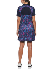 Petal Print Flounce Golf Dress (Peacoat) 