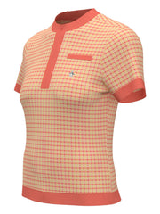 Women's Pete's Bow Tie Coloe Block Polo  (Coral Quartz) 