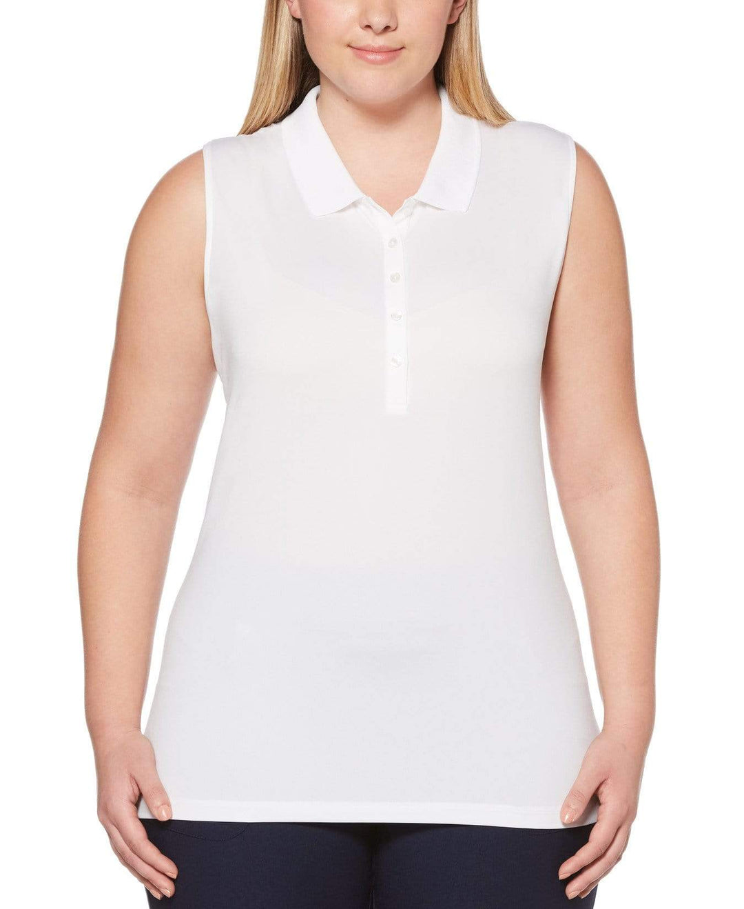 Women's Plus Sleeveless Opti-Dri Micro Hex Polo