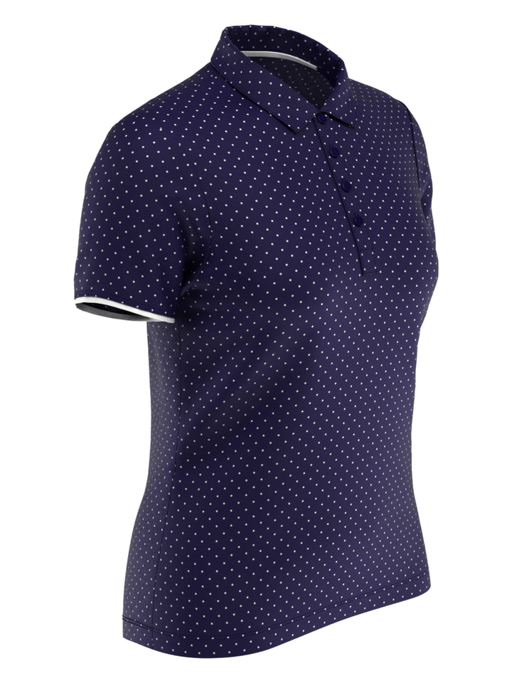 Womens Polka Dot Polo (Peacoat) 
