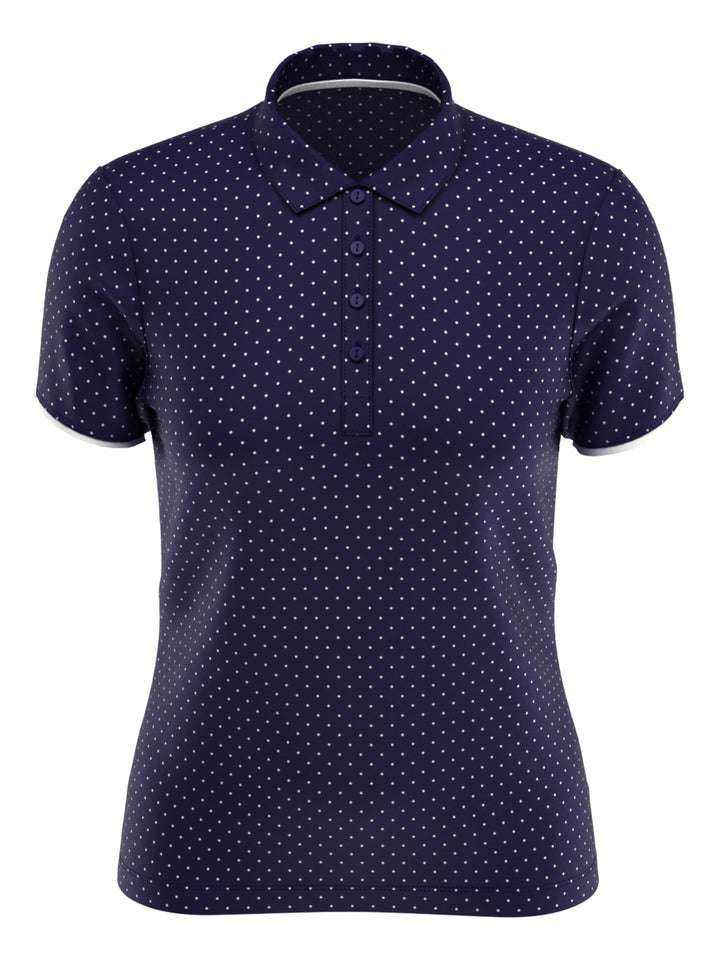 Womens Polka Dot Polo (Peacoat) 