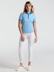 Women's Printed Polo  (French Blue) 