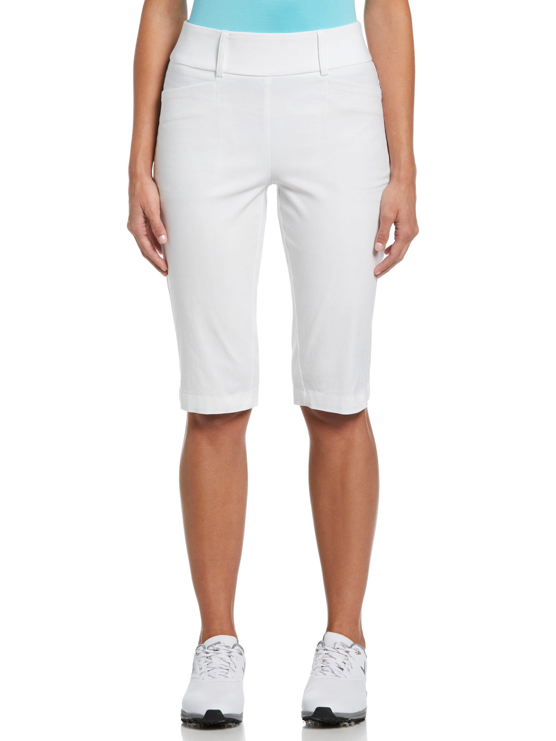 Women's Pull-On Stretch Tech Bermuda Golf Shorts (Brilliant White) 