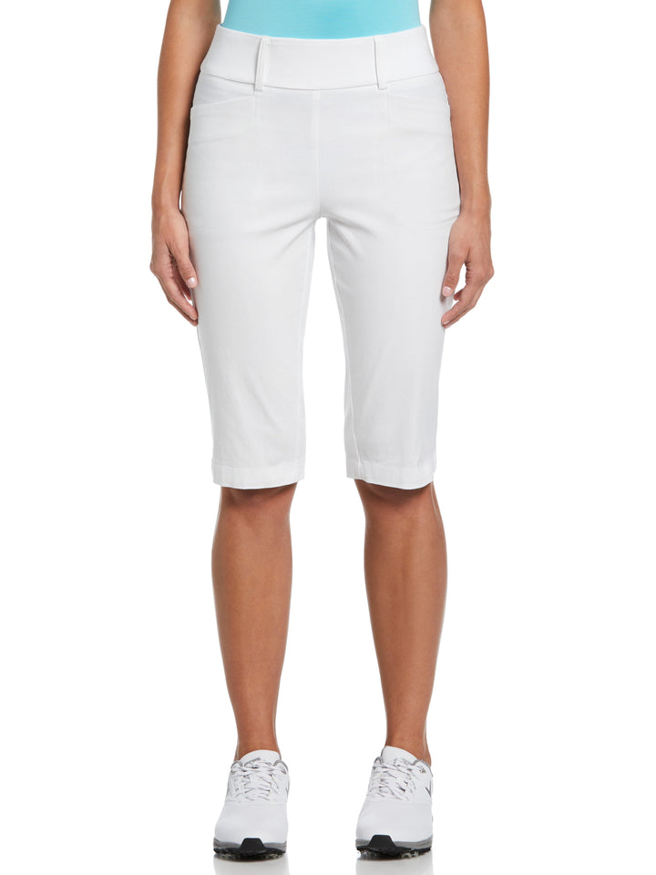 Women's Pull-On Stretch Tech Bermuda Golf Shorts (Brilliant White) 