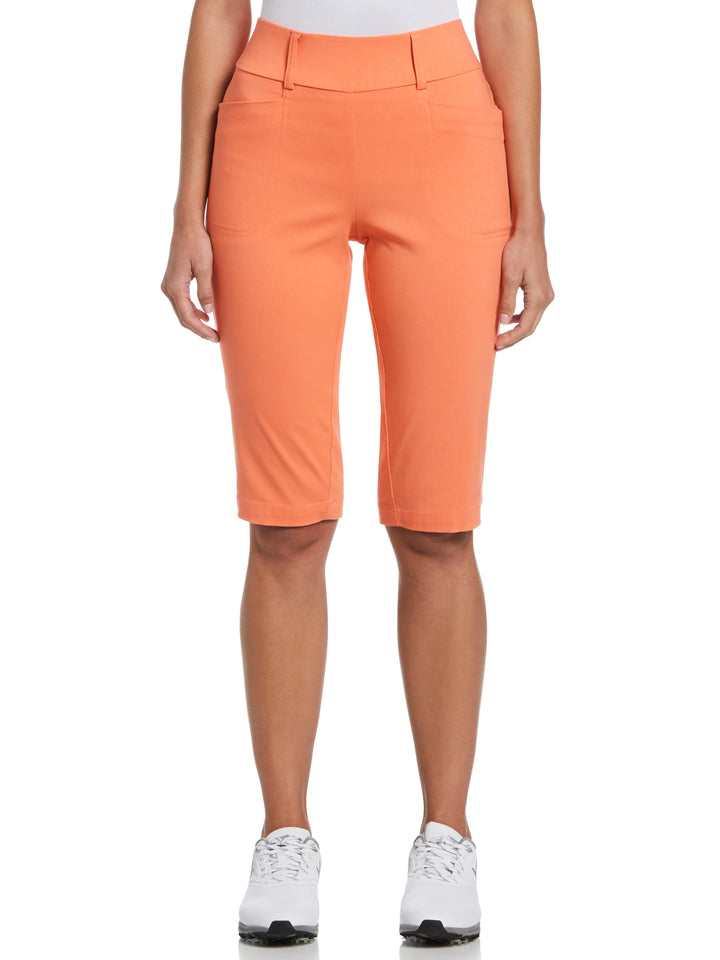 Women's Pull-On Stretch Tech Bermuda Golf Shorts (Persimmon) 