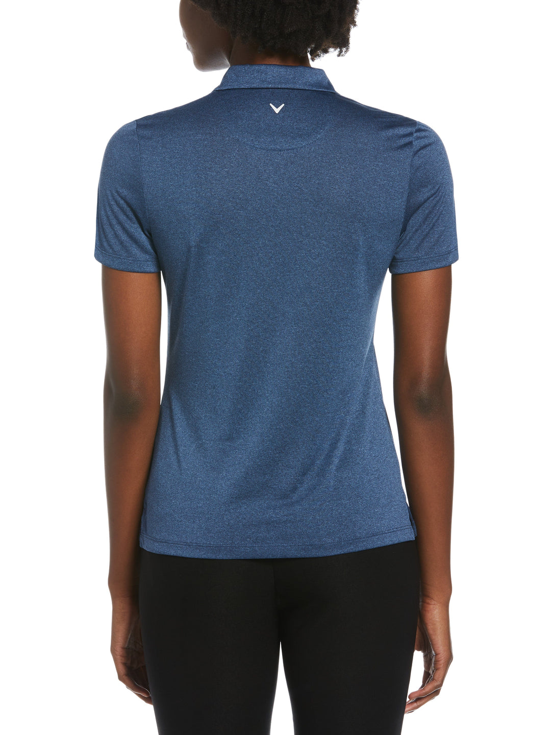 Quarter Zip Heather Golf Polo (True Navy Htr) 