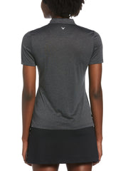 Quarter Zip Heather Golf Polo (Black Heather) 