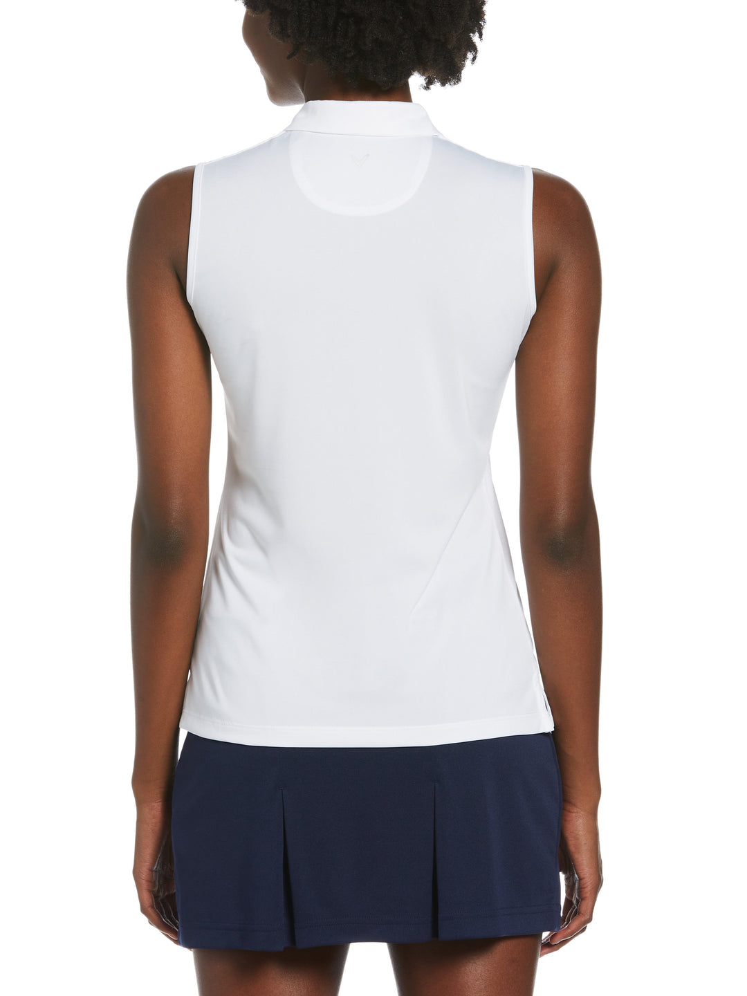 Quarter Zip Heather Sleeveless Golf Polo (Brilliant White) 