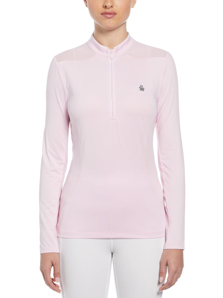 1/4 Zip Layering Long Sleeve Golf Shirt (Gelato Pink) 