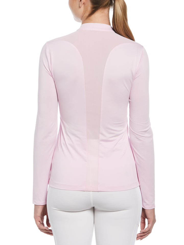 1/4 Zip Layering Long Sleeve Golf Shirt (Gelato Pink) 