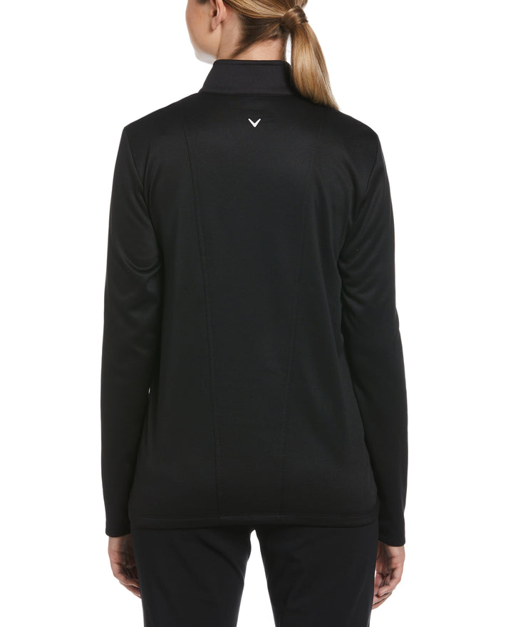 Womens 1/4 Zip Pullover (Caviar) 