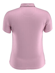 Quarter Zip Short Sleeve Heather Golf Polo Shirt (Sunset Pink Htr) 