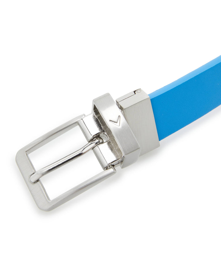 Ladies Reversible Sleek Modern Belt (Ibiza Blue/White) 
