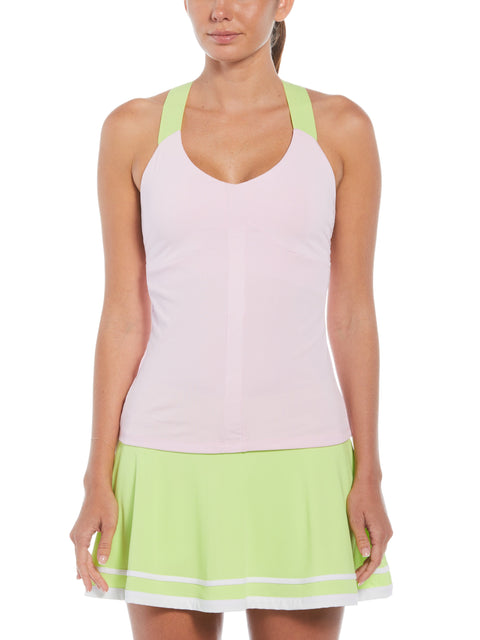 Ribbed Criss Cross Tennis Tank Top (Gelato Pink) 