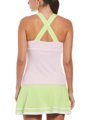 Ribbed Criss Cross Tennis Tank Top (Gelato Pink) 