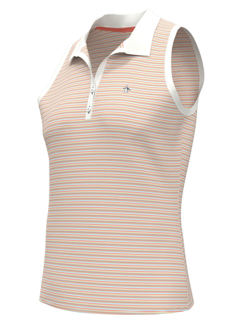 Women's Ribbed Stripe Top  (Bright White) 