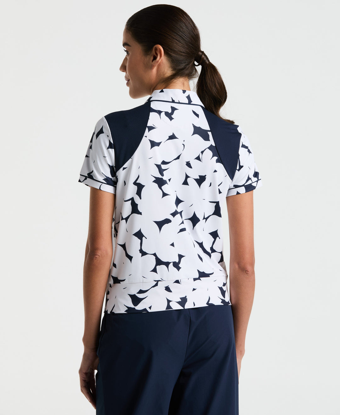 Riviera Floral Golf Polo (Black Iris) 
