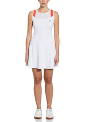 Women's Sleeveless Illusion Mesh Tennis Dress