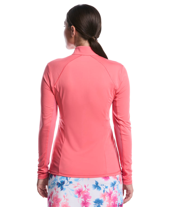Solid Sun Protection Golf Shirt (Sun Kissed Coral) 