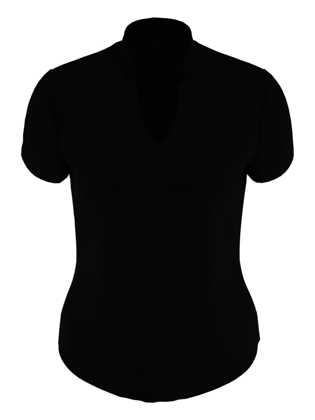 Womens Solid V-Neck Tee (Caviar) 