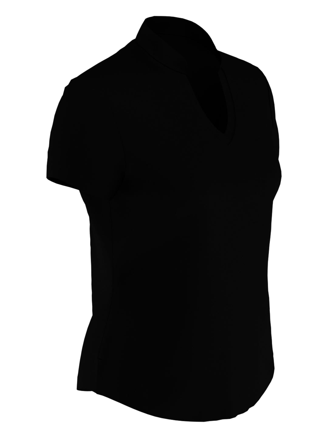 Womens Solid V-Neck Tee (Caviar) 