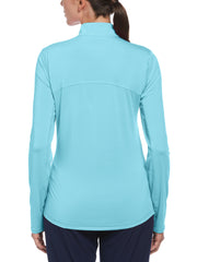 Sun Protection Golf Shirt with Mesh Panels (Santorini Blue) 