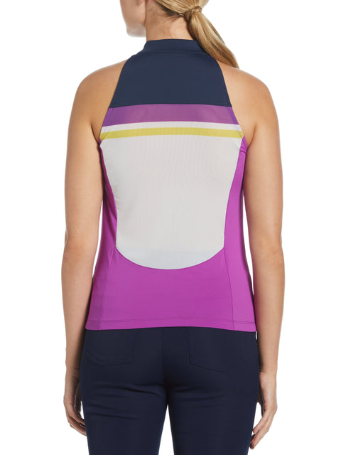 Women's Tennis Halter Tank  (Purple Cactus Flower) 