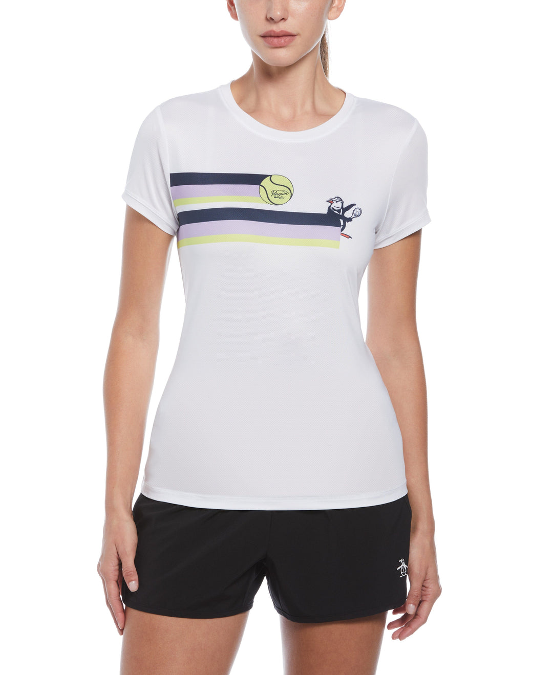 Tennis Racquet Pete Color Block Tee (Bright White) 
