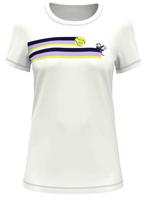 Tennis Racquet Pete Color Block Tee (Bright White) 