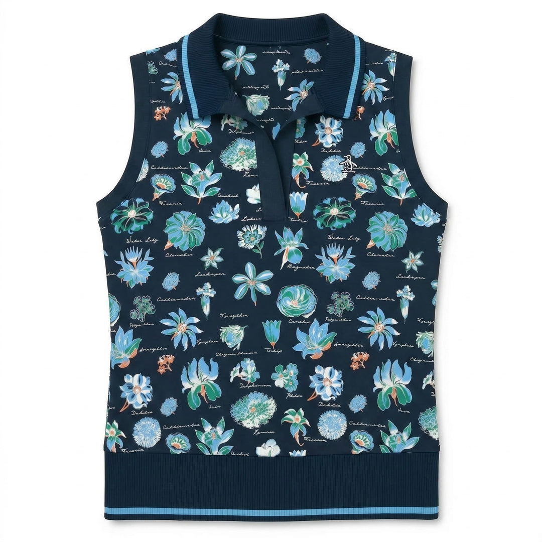 Women's Textbook Floral Sleeveless Polo