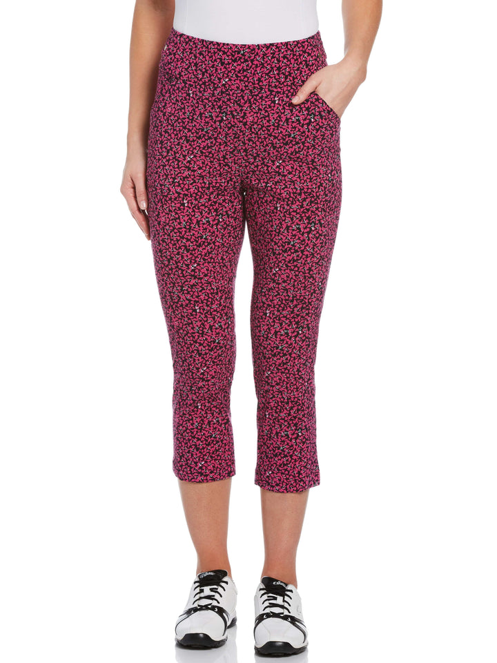 Women's TrueSculpt™ Mini Allover Floral Print Capri Golf Pant