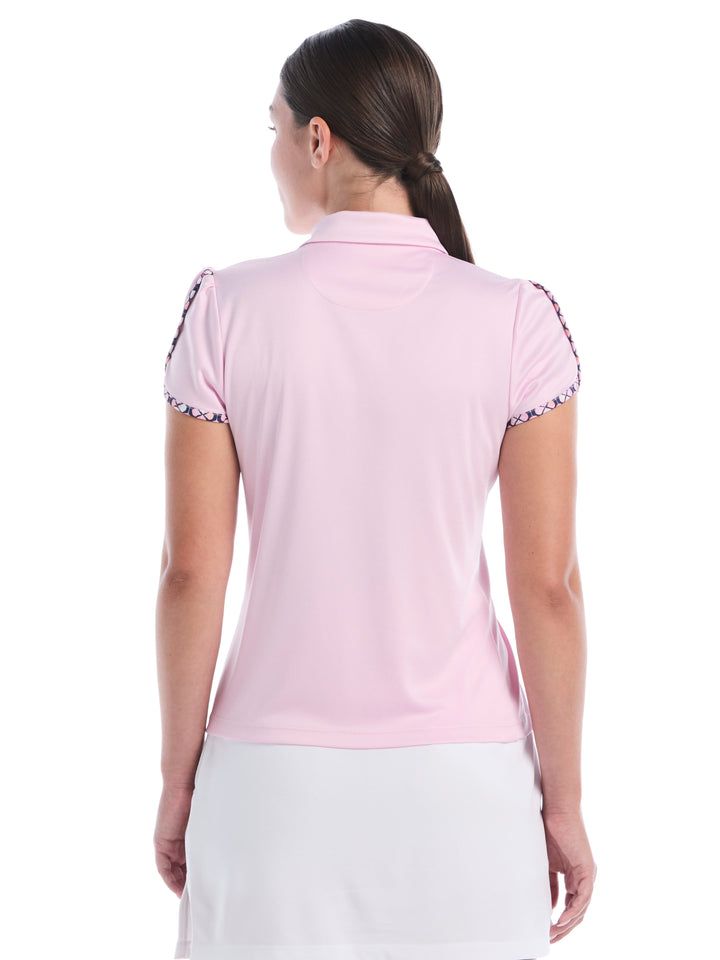 Women's Tulip Sleeve Polo With Zipper Placket