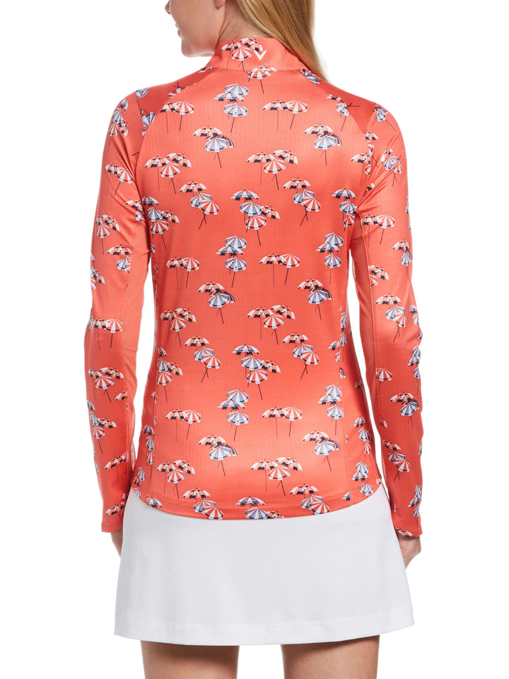 Women's Umbrella Print Sun Protection Golf Pullover