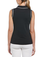 Veronica Sleeveless Golf Polo Shirt (Caviar) 