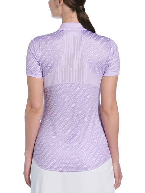 Women's Wave Stripe Polo (Pastel Lilac) 