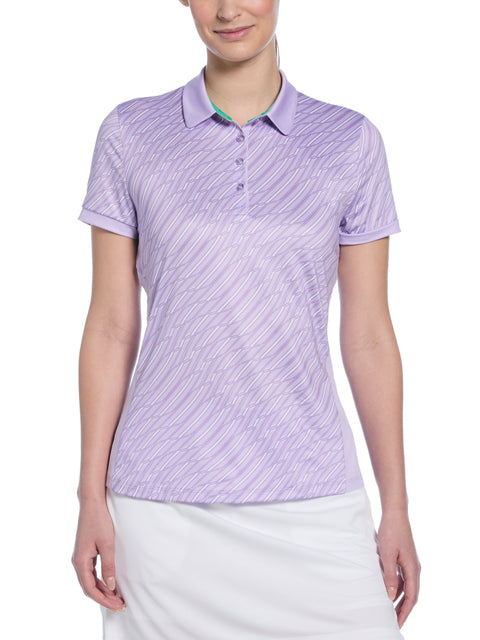 Women's Wave Stripe Polo (Pastel Lilac) 