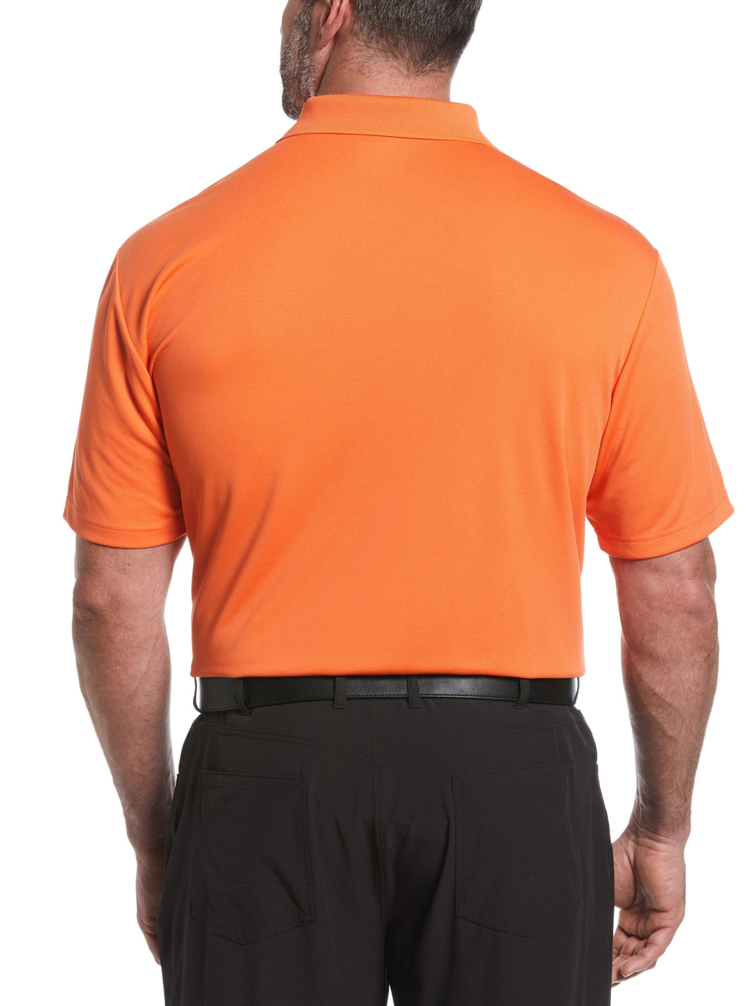 Big & Tall Airflux Solid Mesh Golf Polo (Vermillion Orange) 
