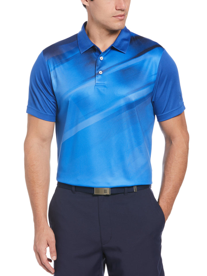 Big & Tall Asymmetric Print Golf Polo