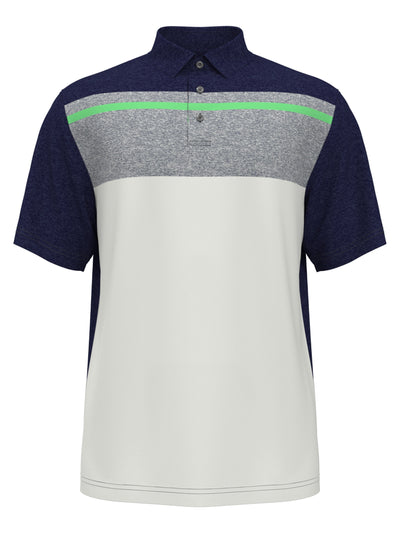 Blocked Heather Print Golf Polo (Peacoat) 