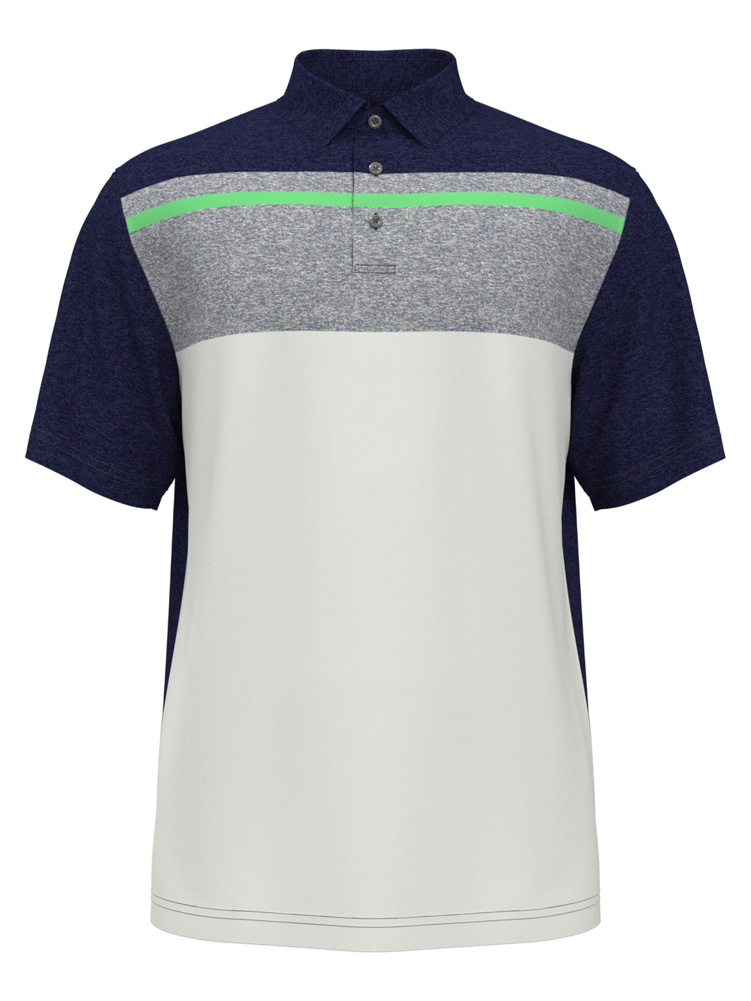 Blocked Heather Print Golf Polo (Peacoat) 