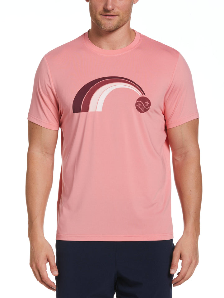 Men's 70s Trademark Peformance Printed Tennis Tee