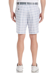 9" Shadow Plaid Golf Short with Active Waistband (Tradewinds) 