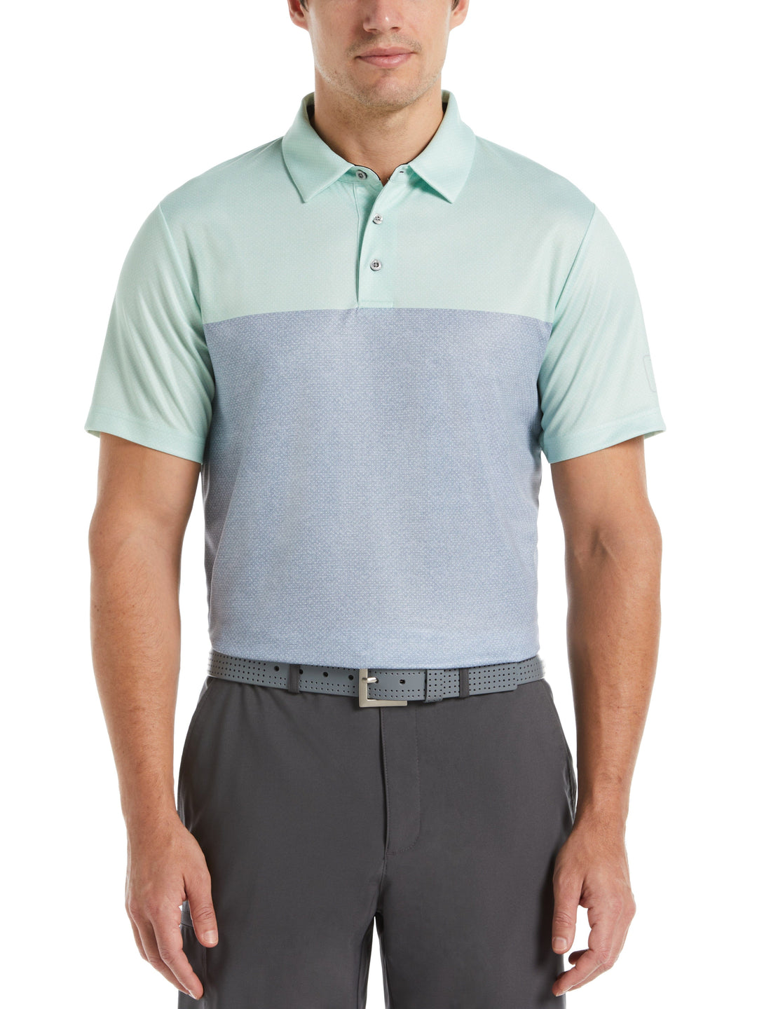 Airflux Color Block Golf Polo with Self Collar (Patina Green) 