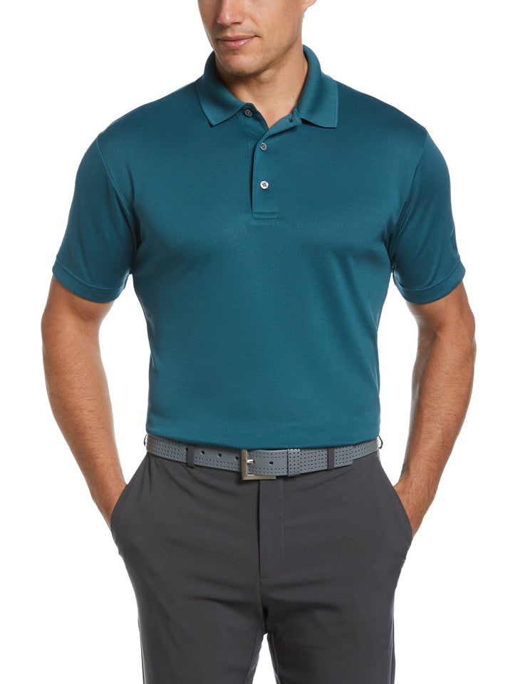 Airflux Solid Mesh Golf Polo (Green Heron) 